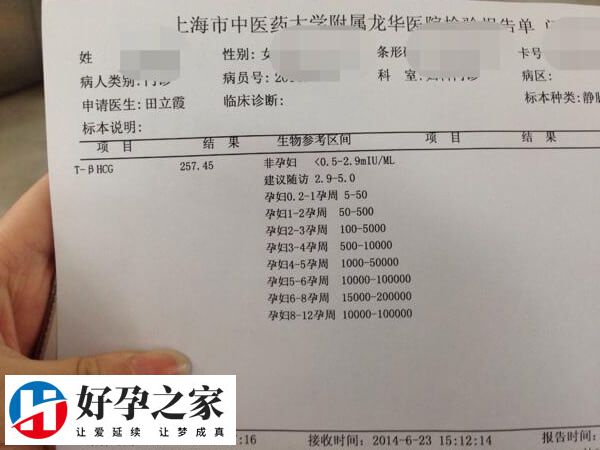试管移植第7天hcg100正不正常